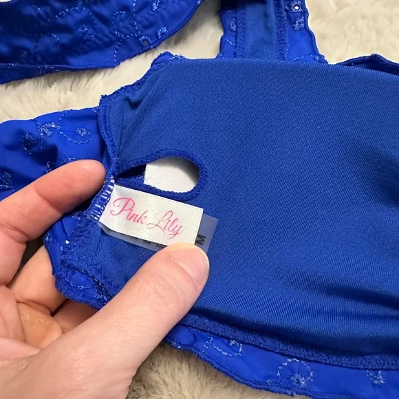 Pink Lilly Cobalt Blue Bikini Size Medium - Picture 5 of 5
